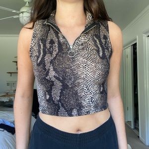 Snake print crop top size small